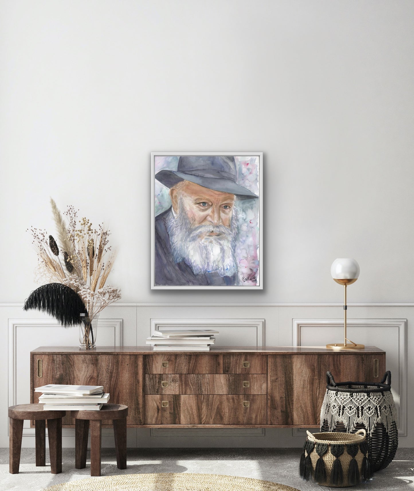 The Rebbe in Watercolor