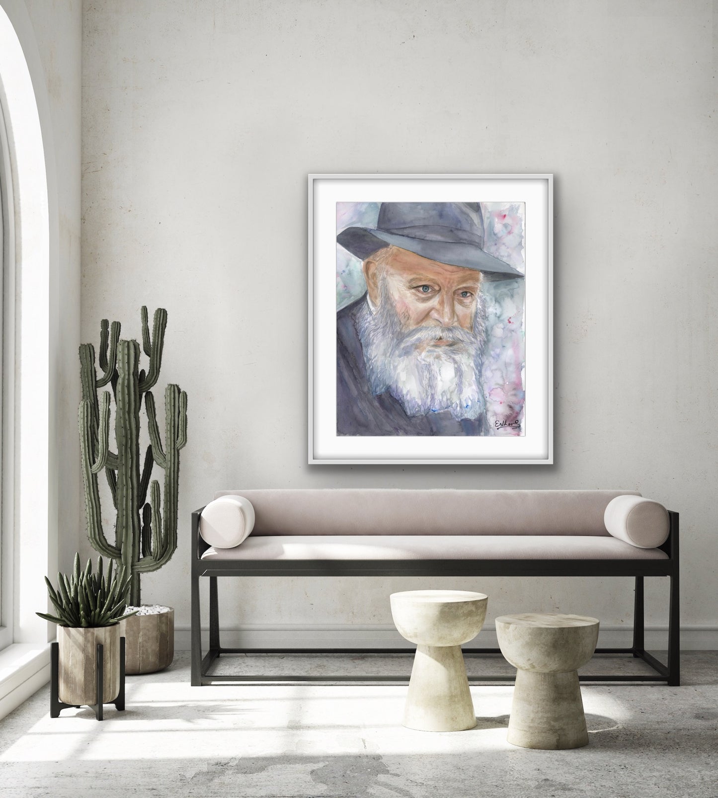 The Rebbe in Watercolor